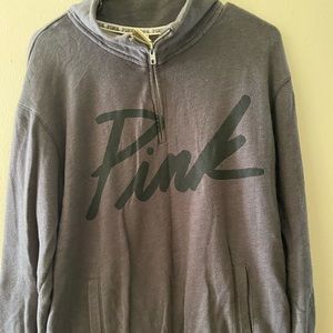 Pink Quarter Zip Dark Gray